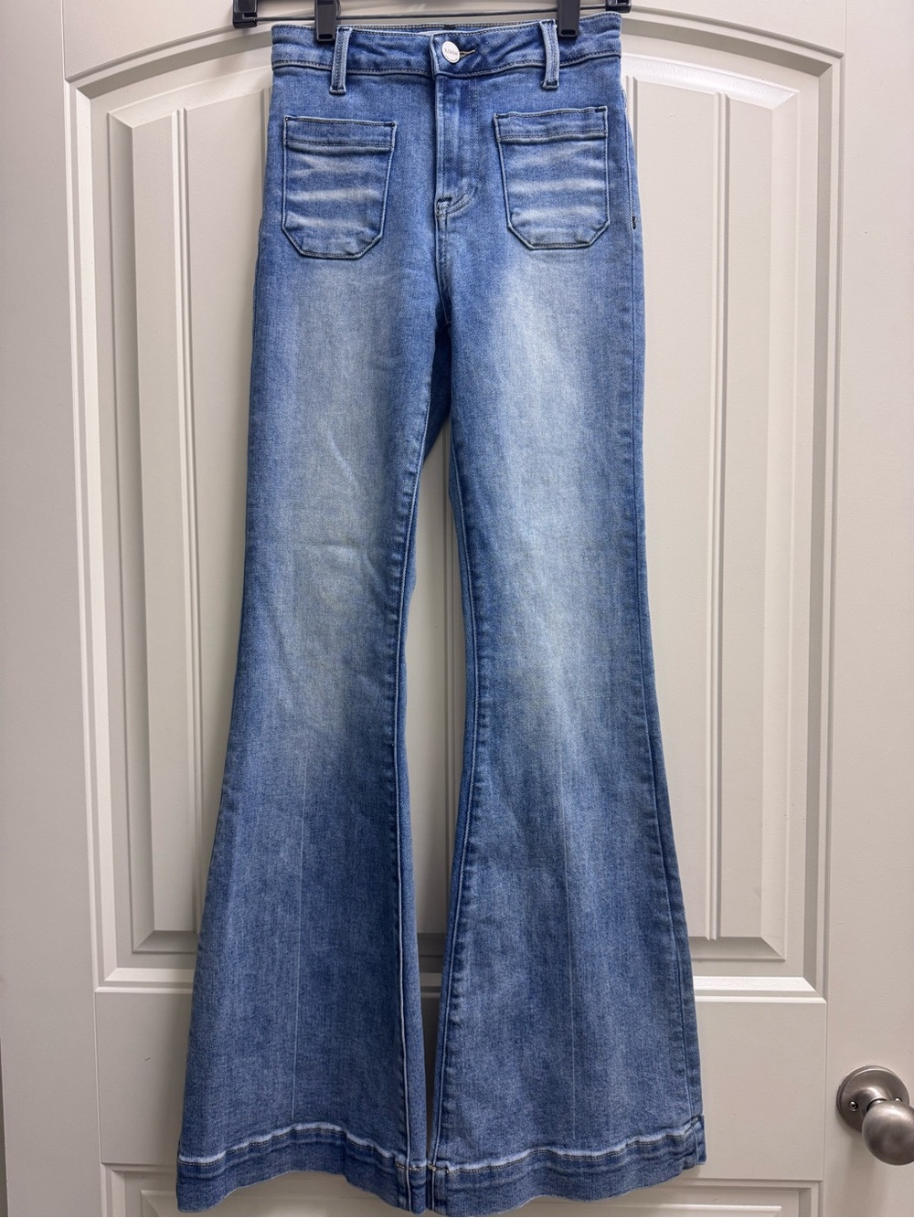 Risen High-Rise Light Blue Flare Jeans Sz 0/24